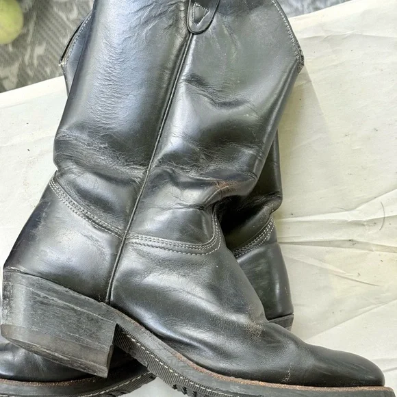 Golden Retriever Black Leather Cowboy Boots - Picture 9 of 13